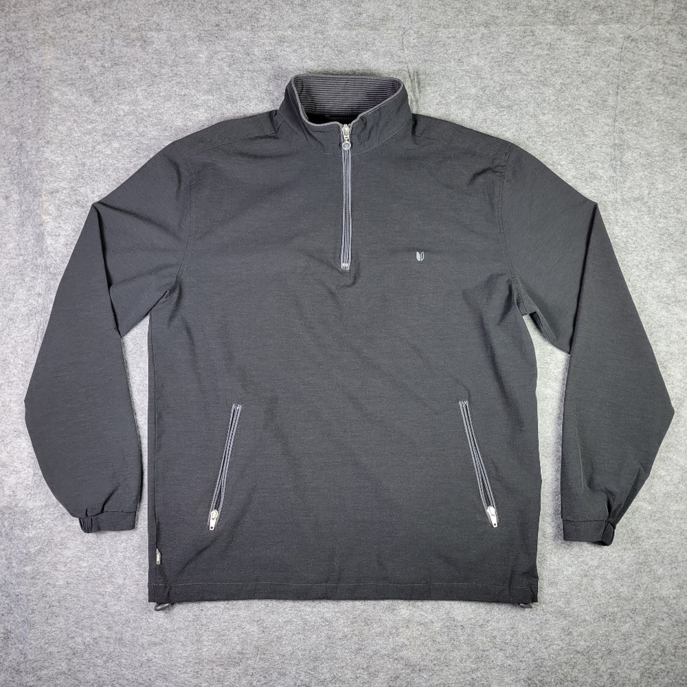 LinkSoul Morris Quarter-Zip Lightweight Black Golf Windbreaker Men's Size Medium